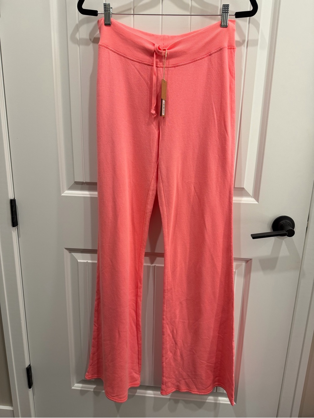 SKIMS Light French Terry Flare Pants Coral Size Medium NWT Lounge